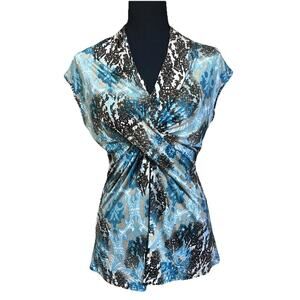 Dressbarn Y2K Babydoll Top Turquoise Small Fairy Grunge 90's Stretch USA Made